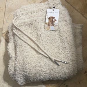 Sincerely Jules dream touch pant beige color. wide leg fuzzy fleece pant